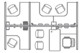 屏风工作位摆放图